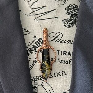 Artistic Black and Copper Pendant Necklace